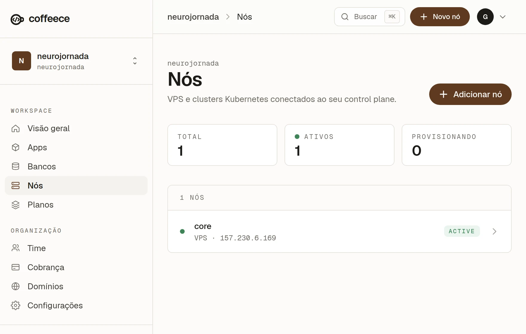 A connected node's page on GoShip